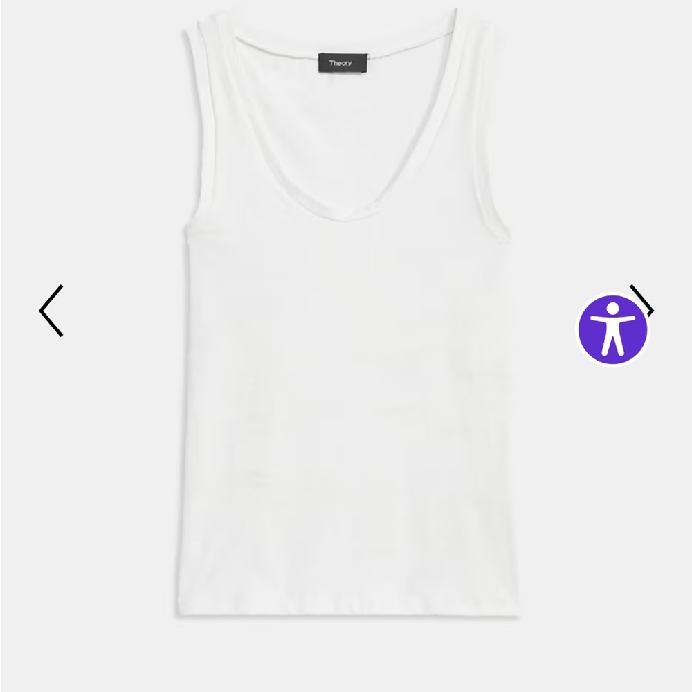 Theory White Sleeveless Top